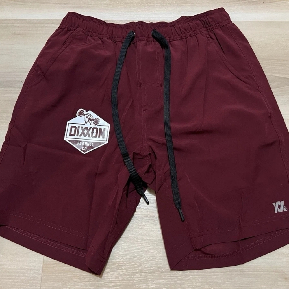 Dixxon Flannel Co The Brad Maroon Shorts Lined Athletic Stretch Men's  New